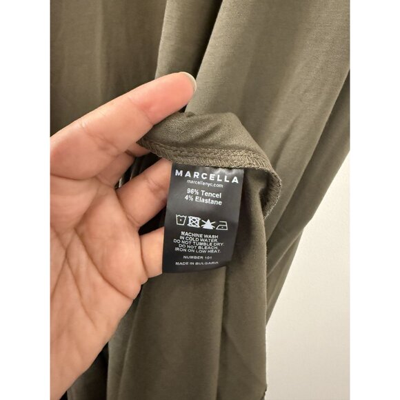Marcella New York Women's Midi Olive Green Half Sleeve Innogen Dress Size Small - Picture 5 of 7